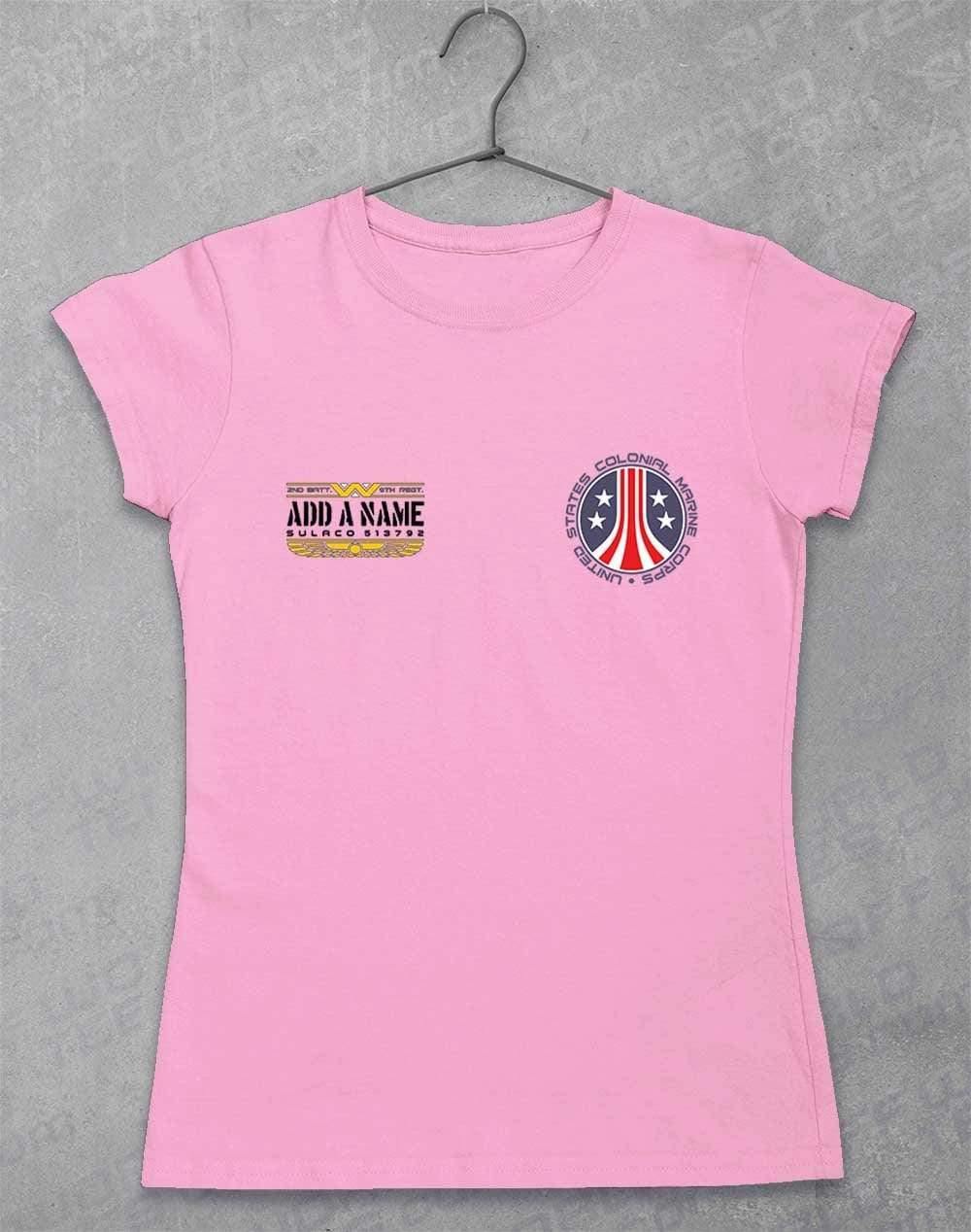 CUSTOMISABLE Colonial Marine Women's T-Shirt 8-10 / Light Pink  - Off World Tees