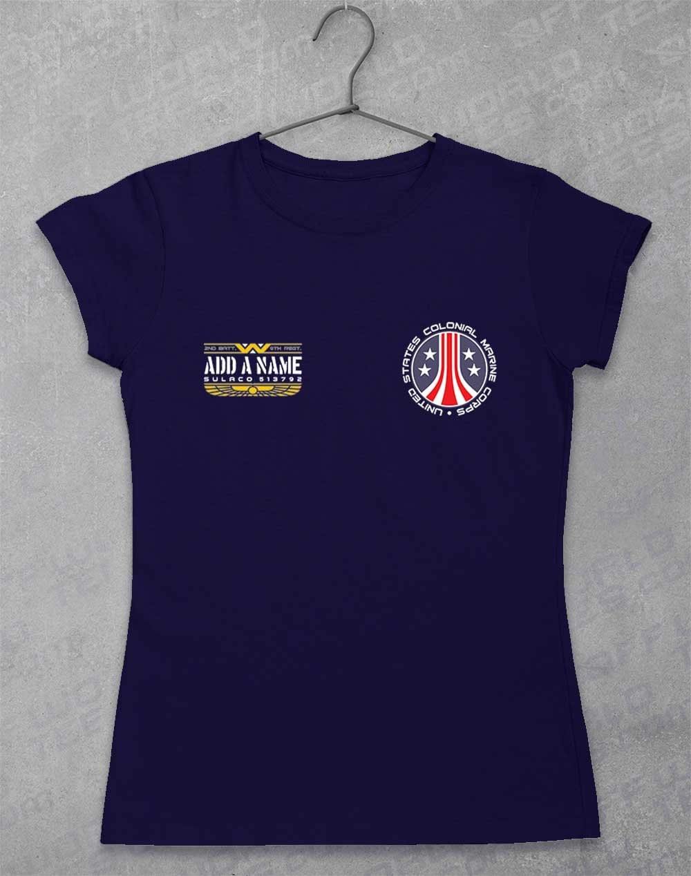CUSTOMISABLE Colonial Marine Women's T-Shirt 8-10 / Navy  - Off World Tees