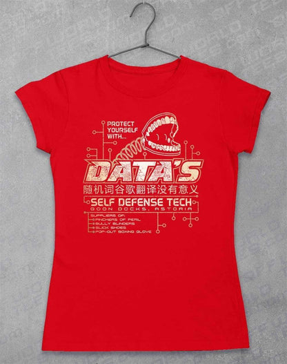 Data's Self Defense Tech Women's T-Shirt 8-10 / Red  - Off World Tees