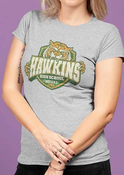 Hawkins High School Tiger Logo Womens T-Shirt  - Off World Tees