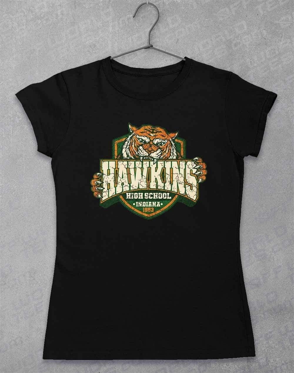 Hawkins High School Tiger Logo Womens T-Shirt 8-10 / Black  - Off World Tees
