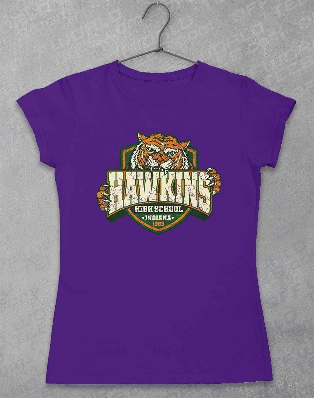 Hawkins High School Tiger Logo Womens T-Shirt 8-10 / Lilac  - Off World Tees