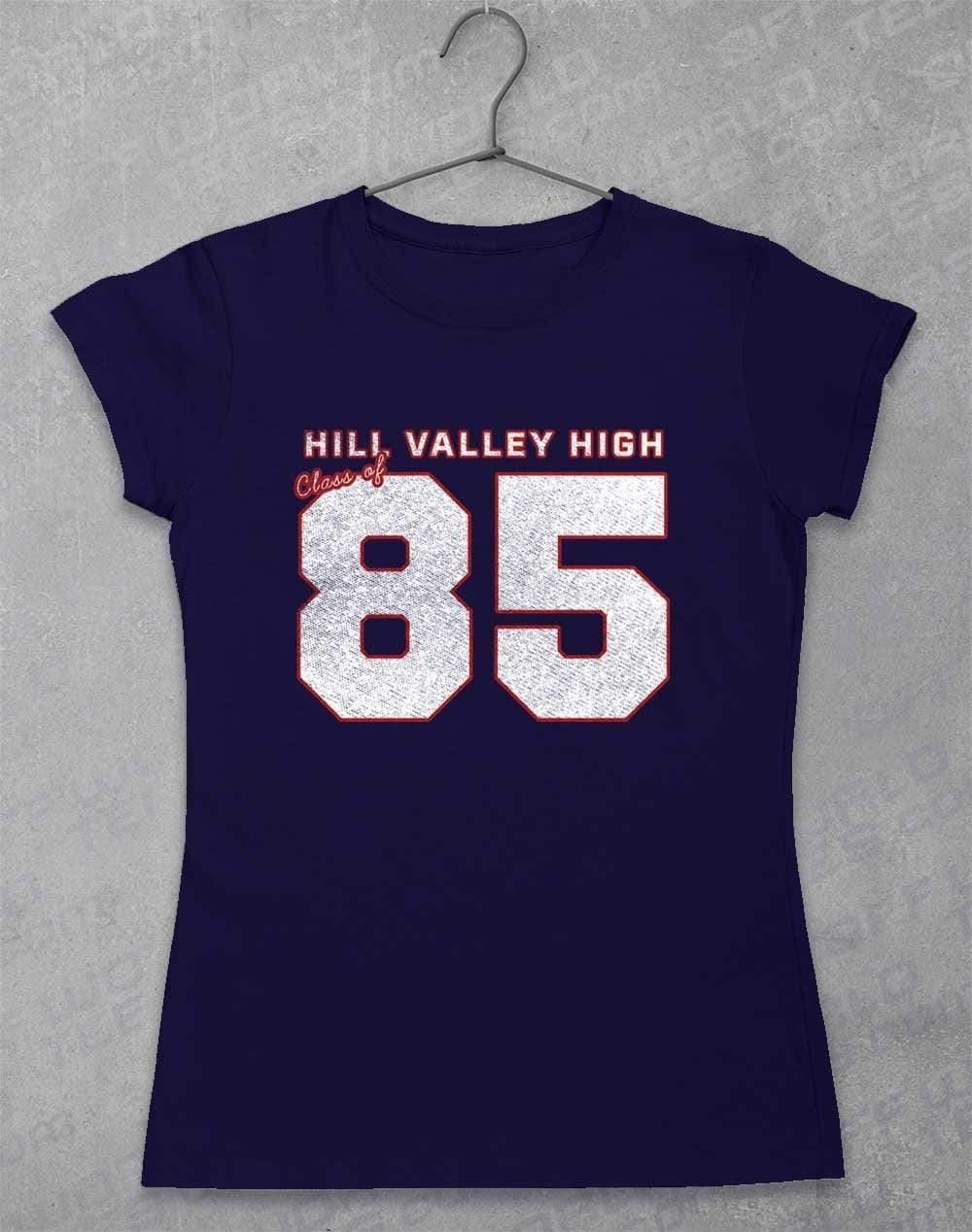 Hill Valley High 85 Women's T-Shirt 8-10 / Navy  - Off World Tees