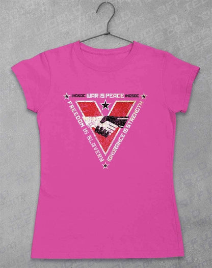 INGSOC Triangular Slogans Women's T-Shirt 8-10 / Azalea  - Off World Tees