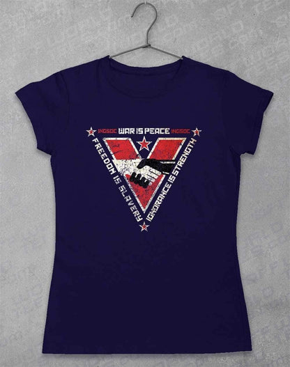 INGSOC Triangular Slogans Women's T-Shirt 8-10 / Navy  - Off World Tees
