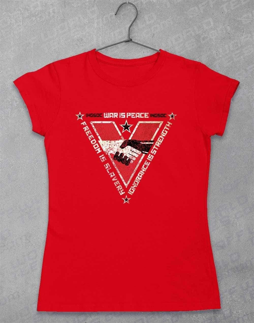 INGSOC Triangular Slogans Women's T-Shirt 8-10 / Red  - Off World Tees