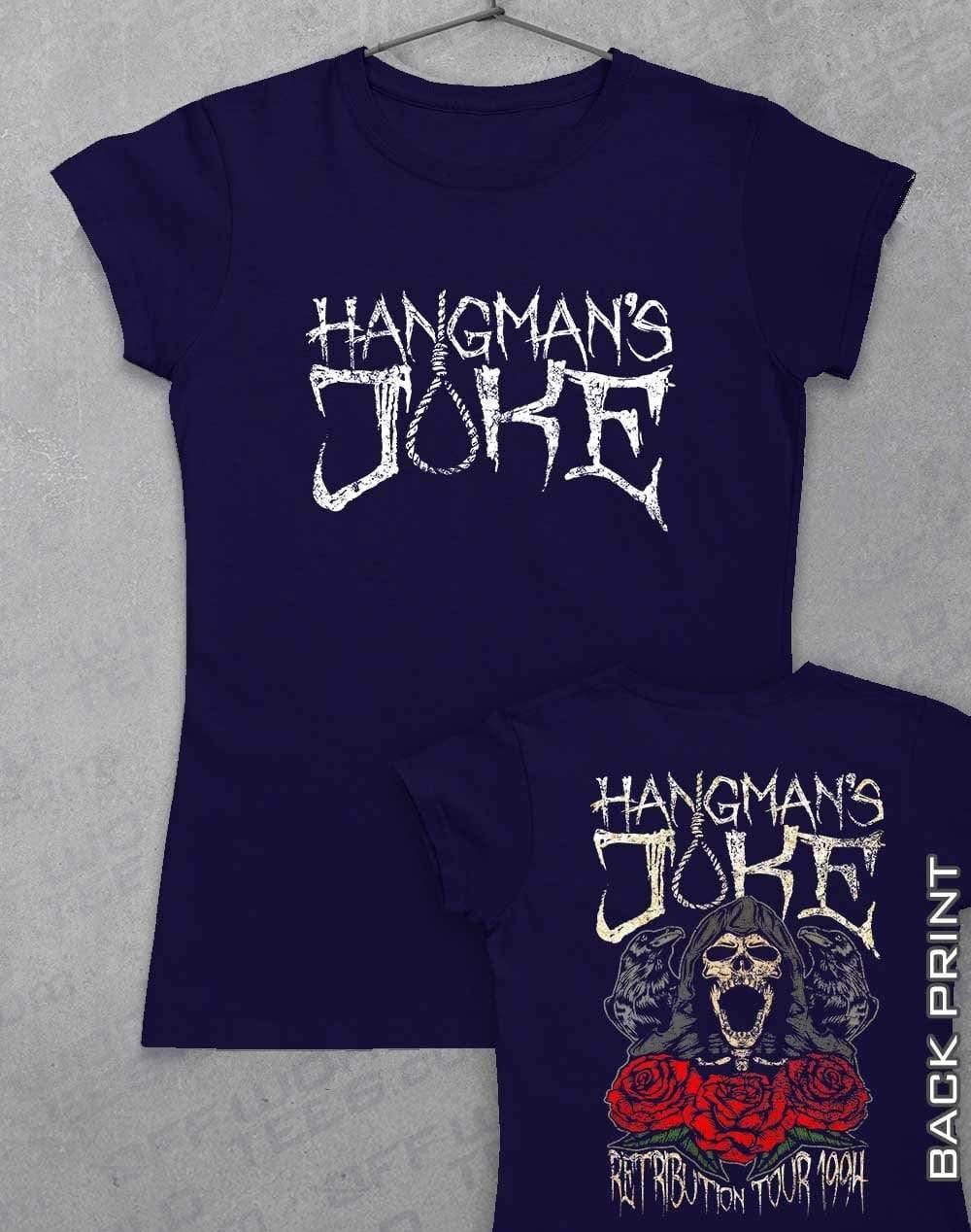 Hangman's Joke Tour 94 with Back Print Womens T-Shirt 8-10 / Navy  - Off World Tees