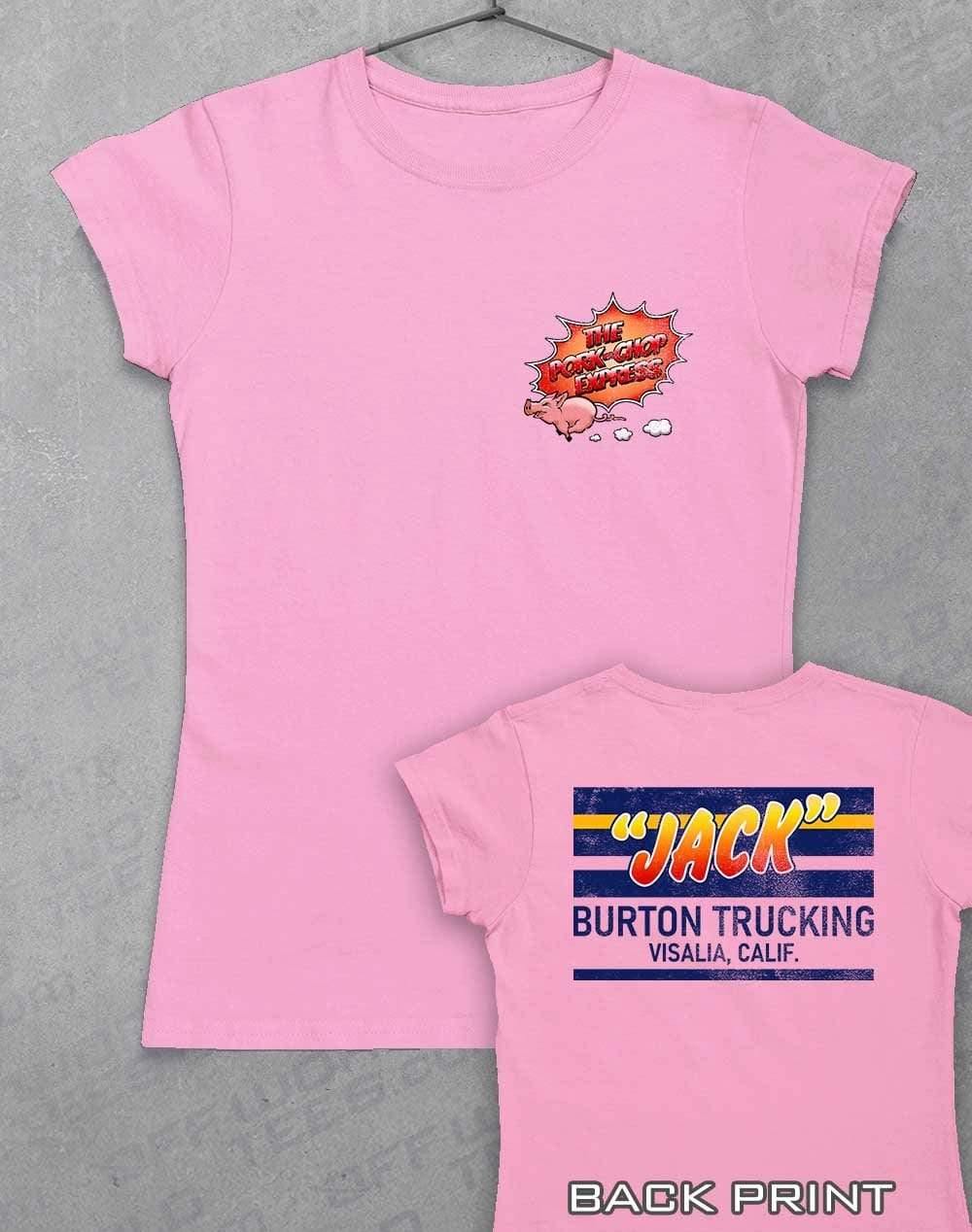 Jack Burton Trucking with Back Print Womens T-Shirt 8-10 / Light Pink  - Off World Tees