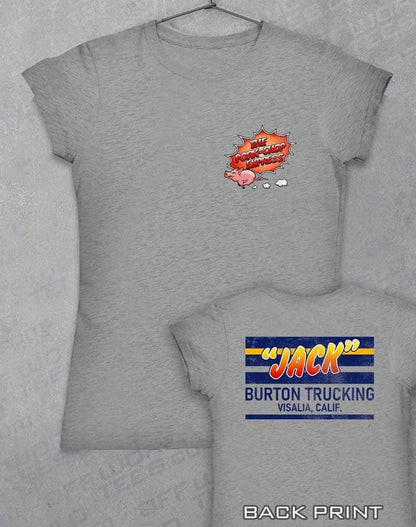 Jack Burton Trucking with Back Print Womens T-Shirt 8-10 / Sport Grey  - Off World Tees