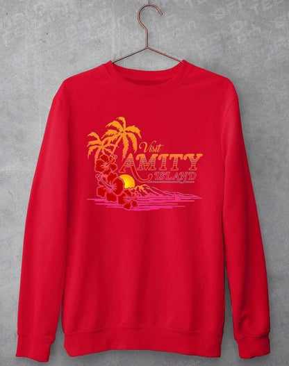 Amity Island Sweatshirt S / Fire Red  - Off World Tees