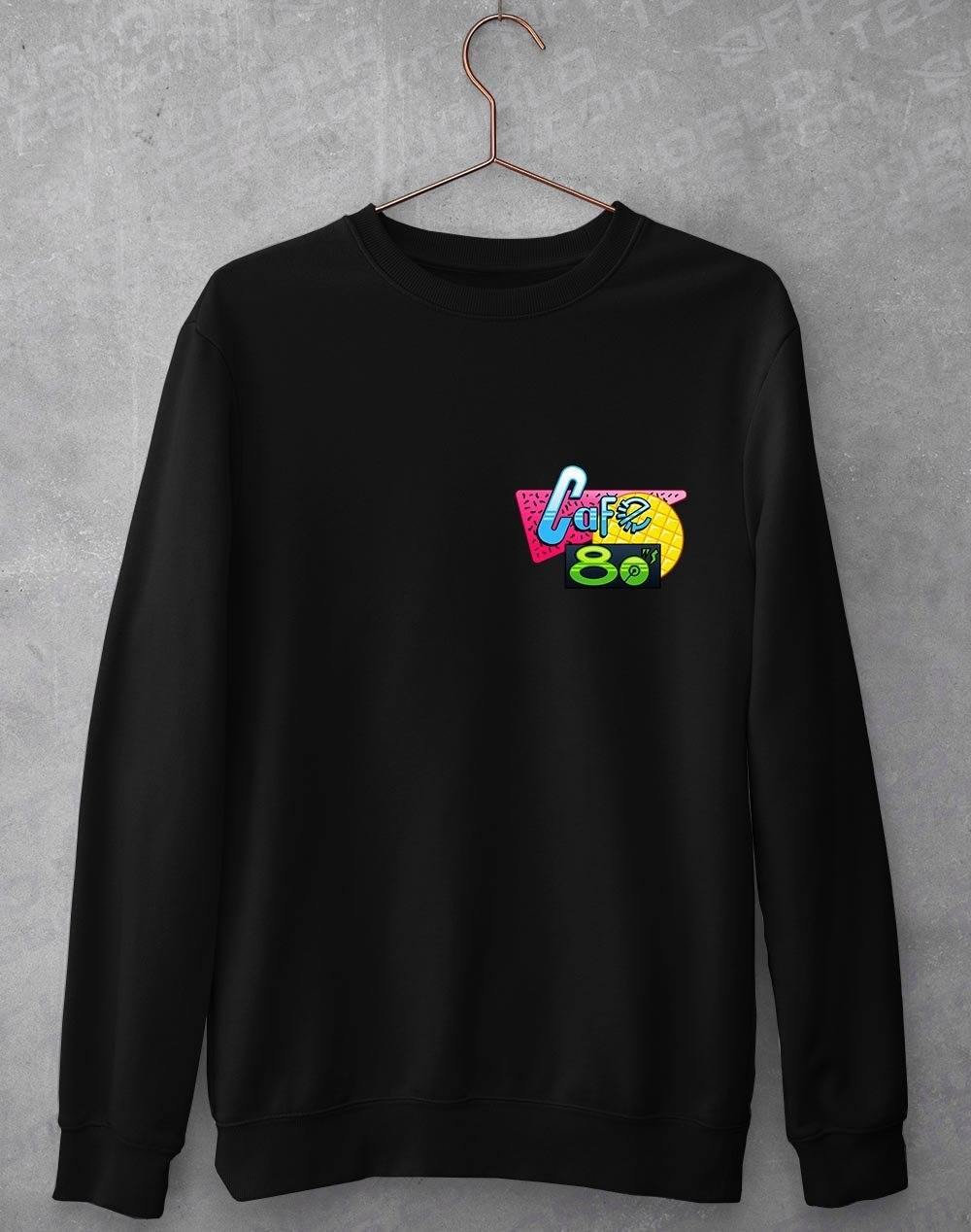Cafe 80s Pocket Print Sweatshirt S / Black  - Off World Tees