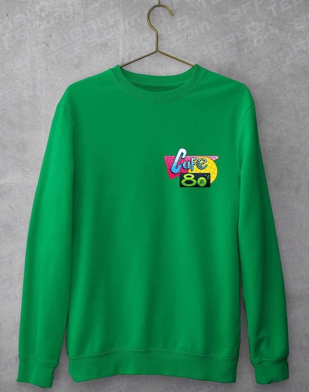 Cafe 80s Pocket Print Sweatshirt S / Kelly Green  - Off World Tees