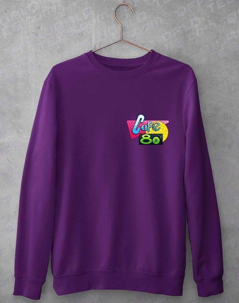 Cafe 80s Pocket Print Sweatshirt S / Purple  - Off World Tees