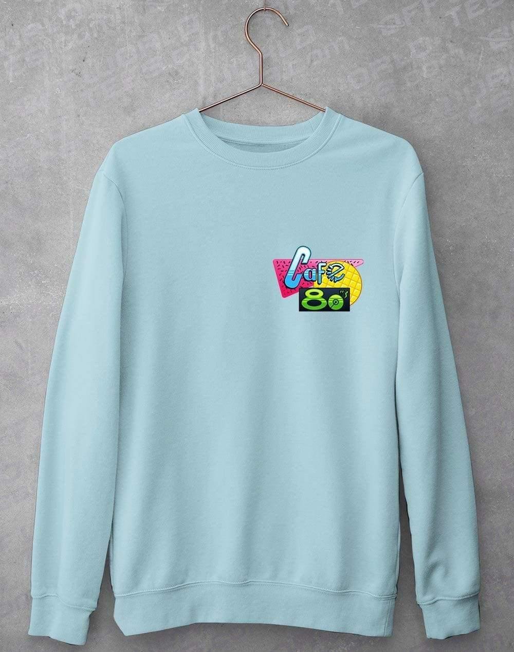 Cafe 80s Pocket Print Sweatshirt S / Sky Blue  - Off World Tees