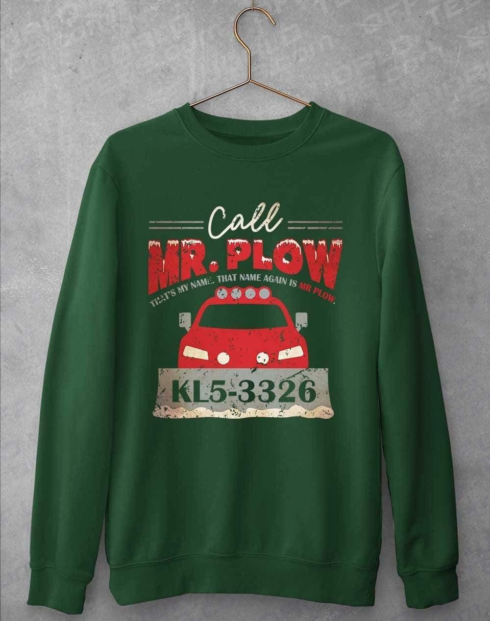 Call Mr Plow Sweatshirt S / Bottle Green  - Off World Tees
