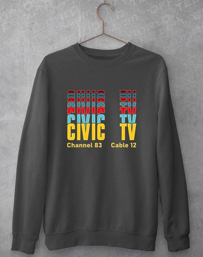 Civic TV Sweatshirt S / Charcoal  - Off World Tees