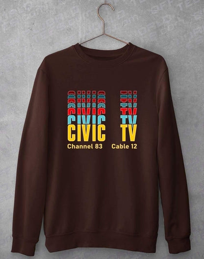 Civic TV Sweatshirt S / Chocolate  - Off World Tees