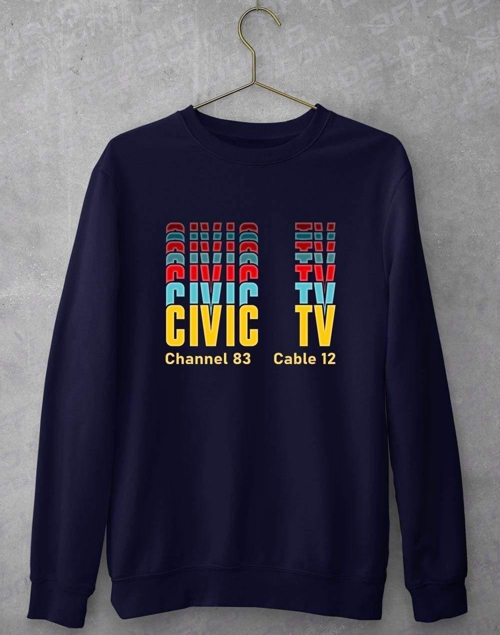 Civic TV Sweatshirt S / Navy  - Off World Tees