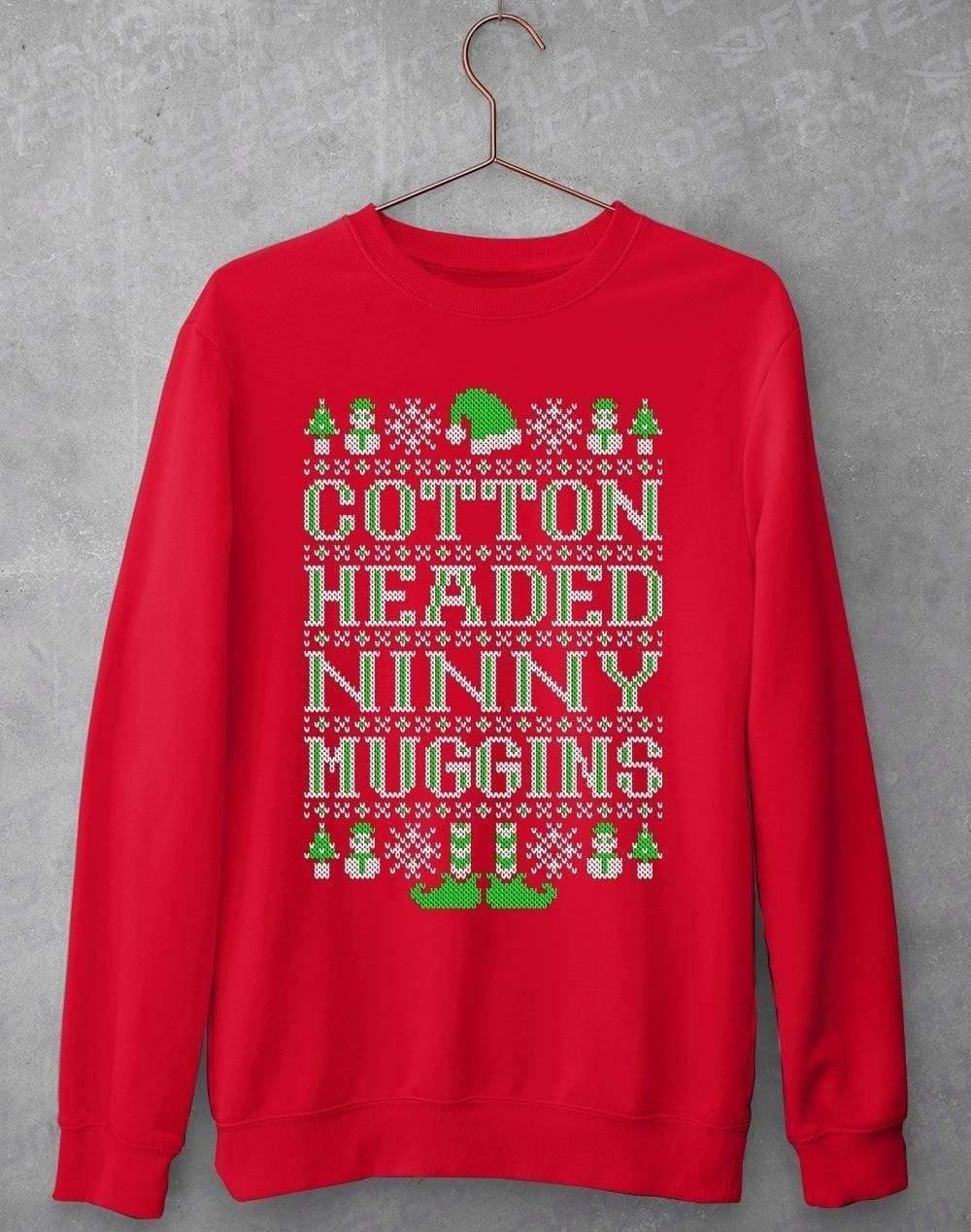 Cotton Headed Ninny Muggins Festive Knitted-Look Sweatshirt S / Fire Red  - Off World Tees