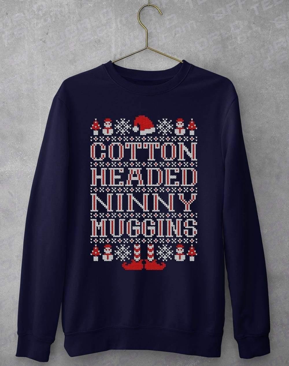 Cotton Headed Ninny Muggins Festive Knitted-Look Sweatshirt S / Oxford Navy  - Off World Tees