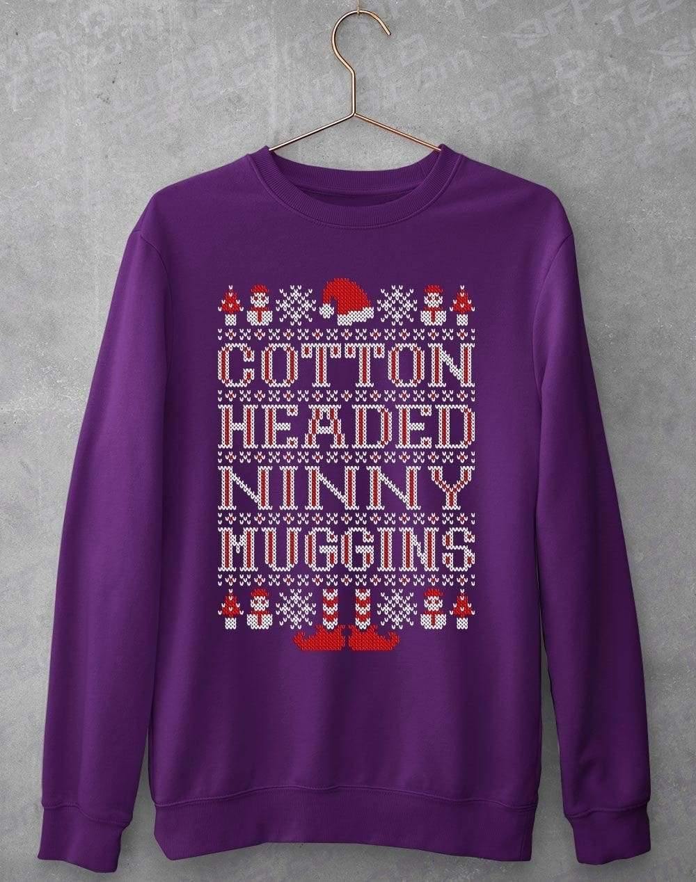 Cotton Headed Ninny Muggins Festive Knitted-Look Sweatshirt S / Purple  - Off World Tees