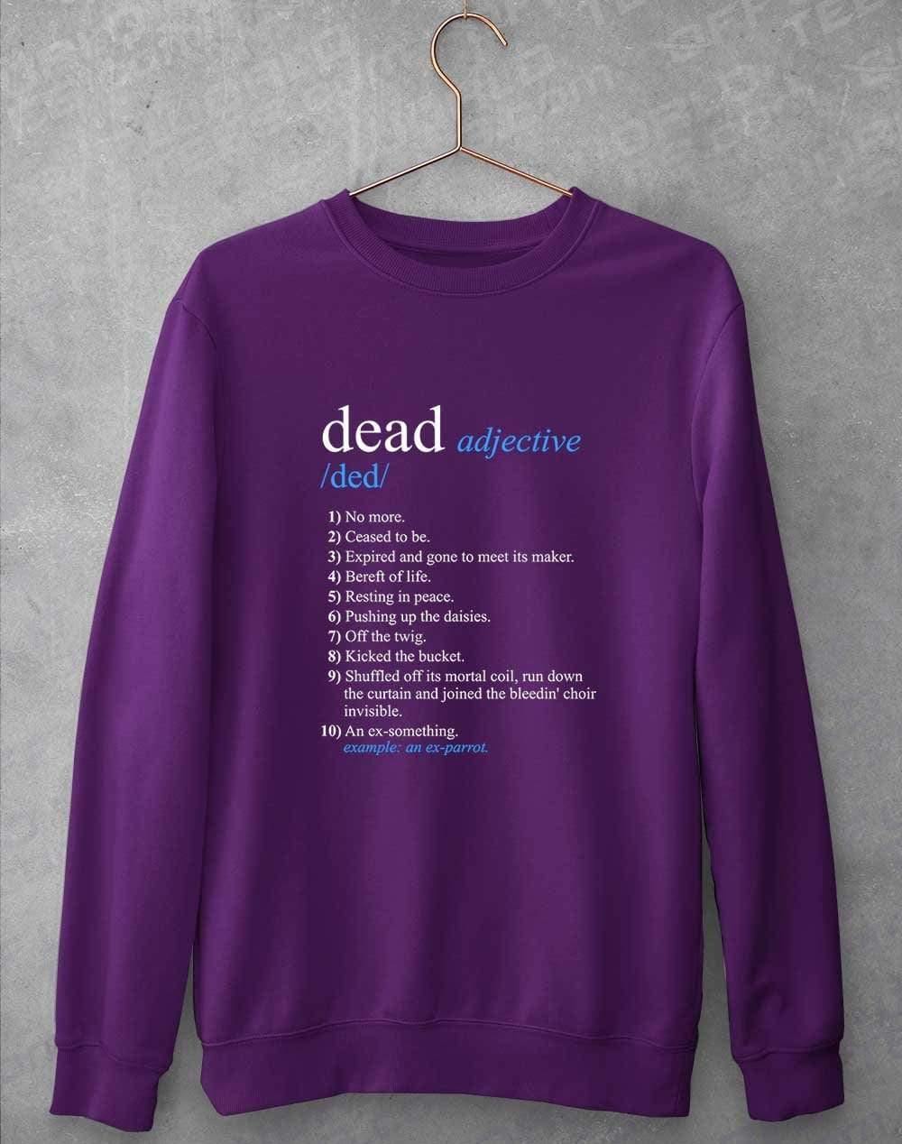 Dead Parrot Definition Sweatshirt S / Purple  - Off World Tees