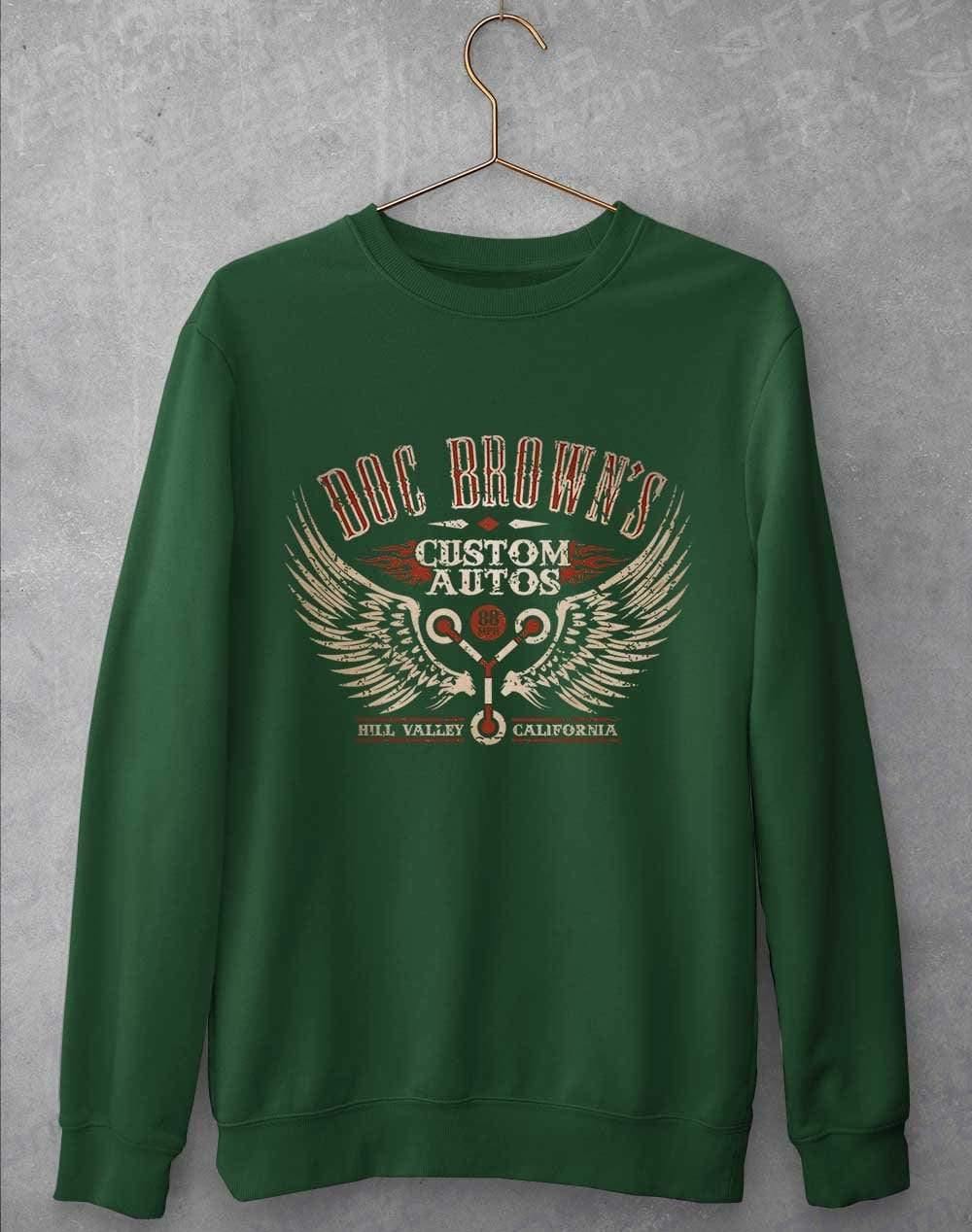 Doc Brown's Custom Autos Sweatshirt S / Bottle Green  - Off World Tees