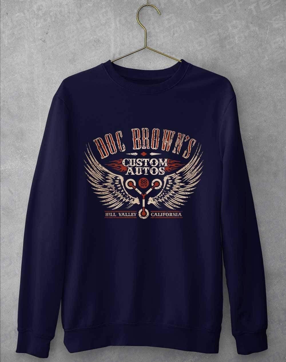 Doc Brown's Custom Autos Sweatshirt S / Oxford Navy  - Off World Tees
