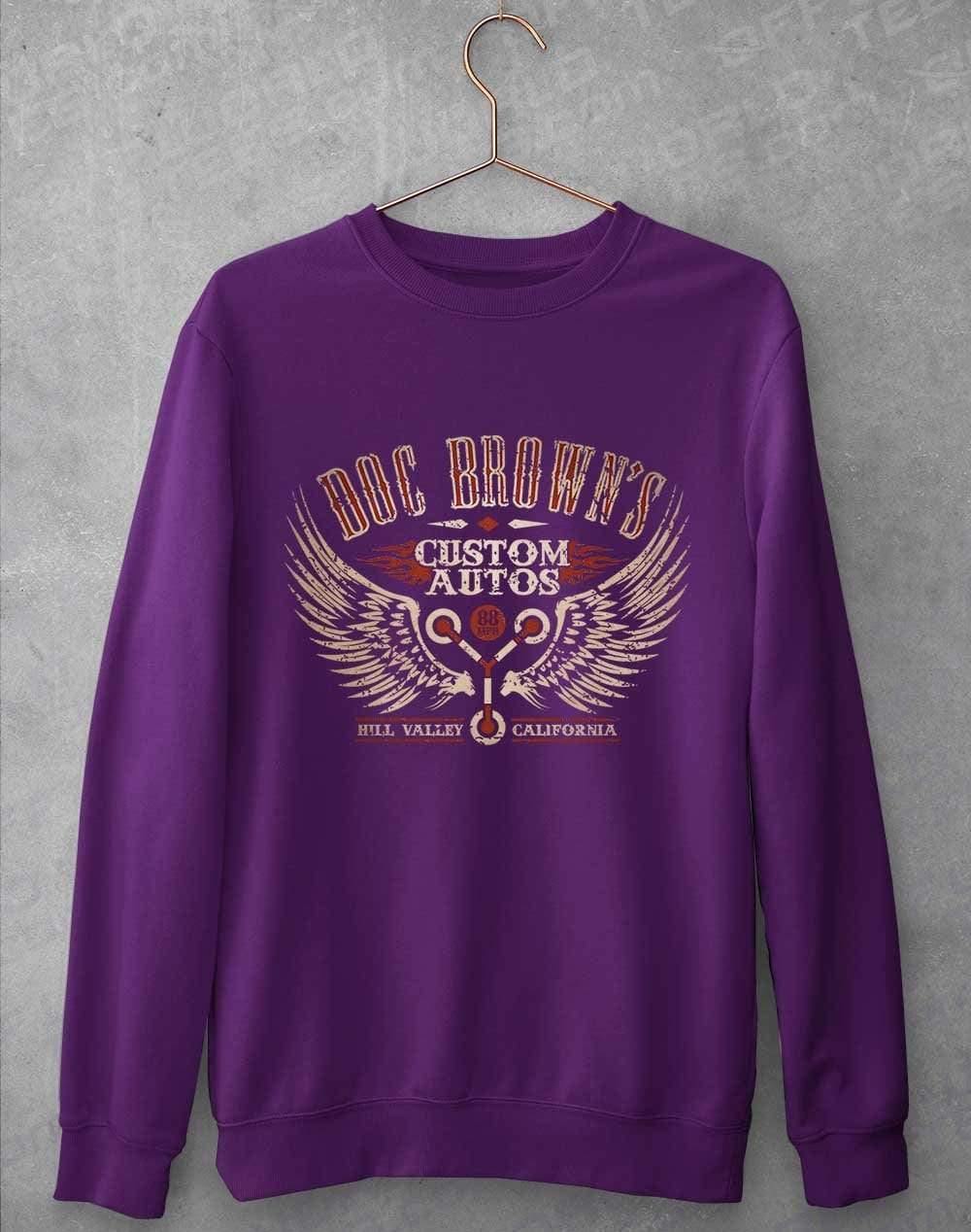 Doc Brown's Custom Autos Sweatshirt S / Purple  - Off World Tees
