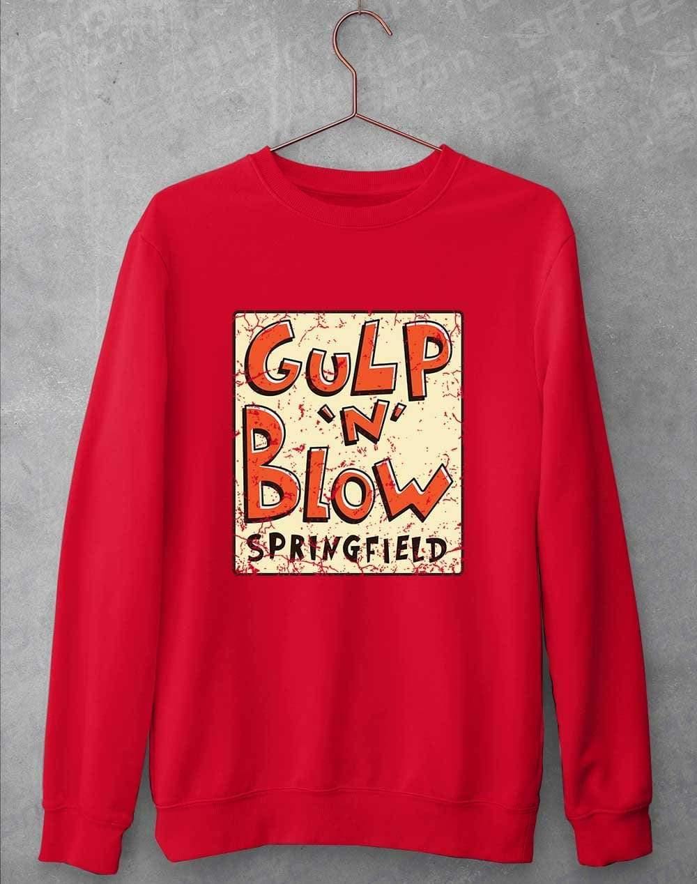 Gulp N Blow Sweatshirt S / Fire Red  - Off World Tees