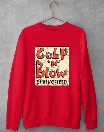Gulp N Blow Sweatshirt S / Fire Red  - Off World Tees