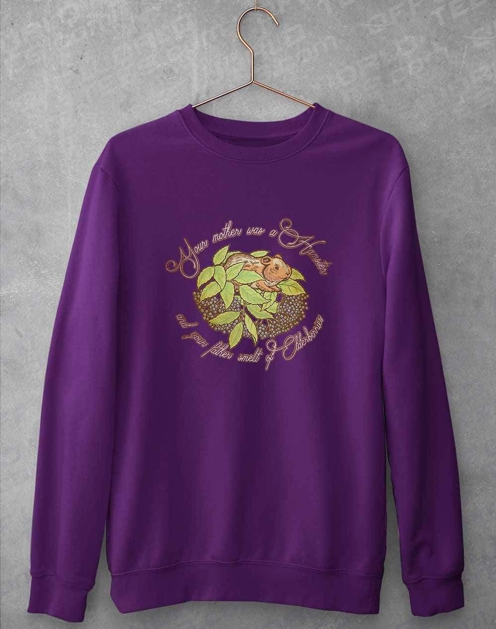 Hamster and Elderberries Sweatshirt S / Purple  - Off World Tees