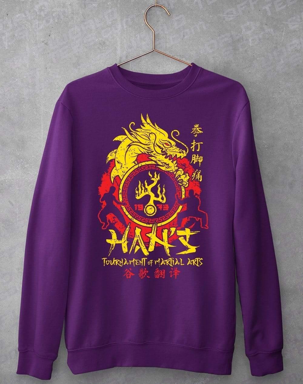 Han's Tournament of Martial Arts Sweatshirt XS / Purple  - Off World Tees