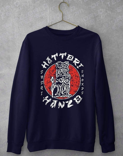 Hattori Hanzo Swords and Sushi Sweatshirt S / Oxford Navy  - Off World Tees