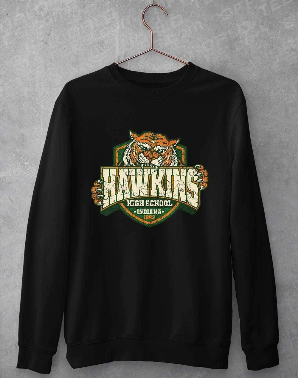 Hawkins High School Tiger Logo Sweatshirt S / Jet Black  - Off World Tees
