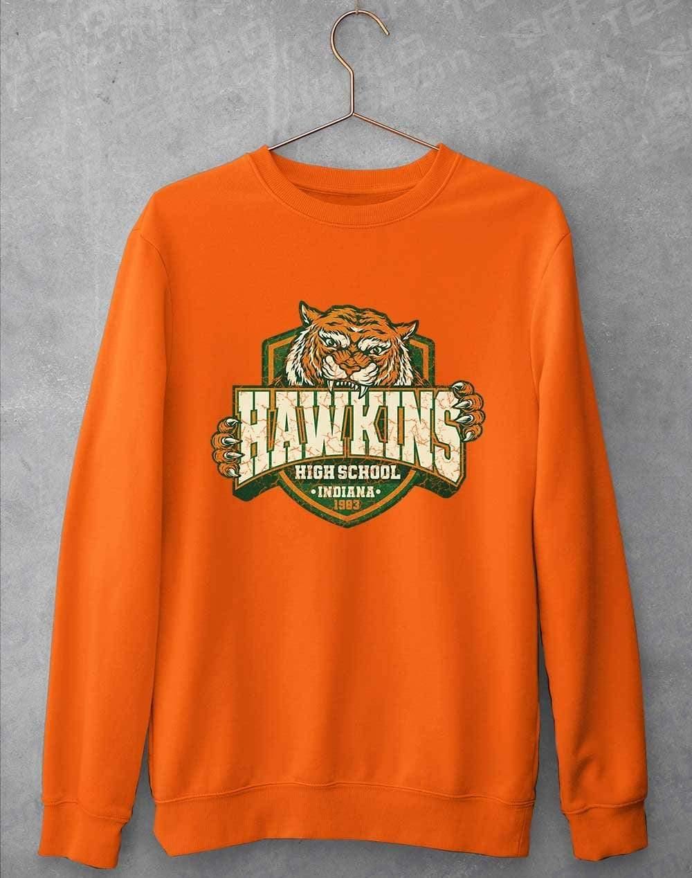Hawkins High School Tiger Logo Sweatshirt S / Orange Crush  - Off World Tees