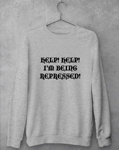 Help I'm Being Repressed Sweatshirt S / Heather Grey  - Off World Tees