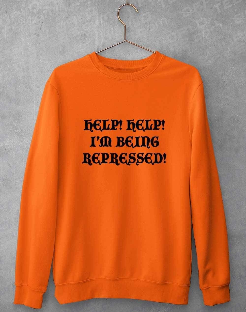 Help I'm Being Repressed Sweatshirt S / Orange Crush  - Off World Tees
