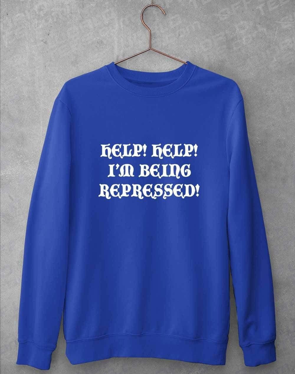 Help I'm Being Repressed Sweatshirt S / Royal Blue  - Off World Tees