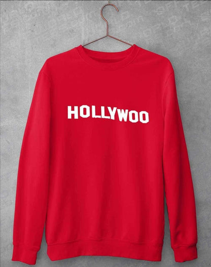 Hollywoo Sign Sweatshirt S / Fire Red  - Off World Tees