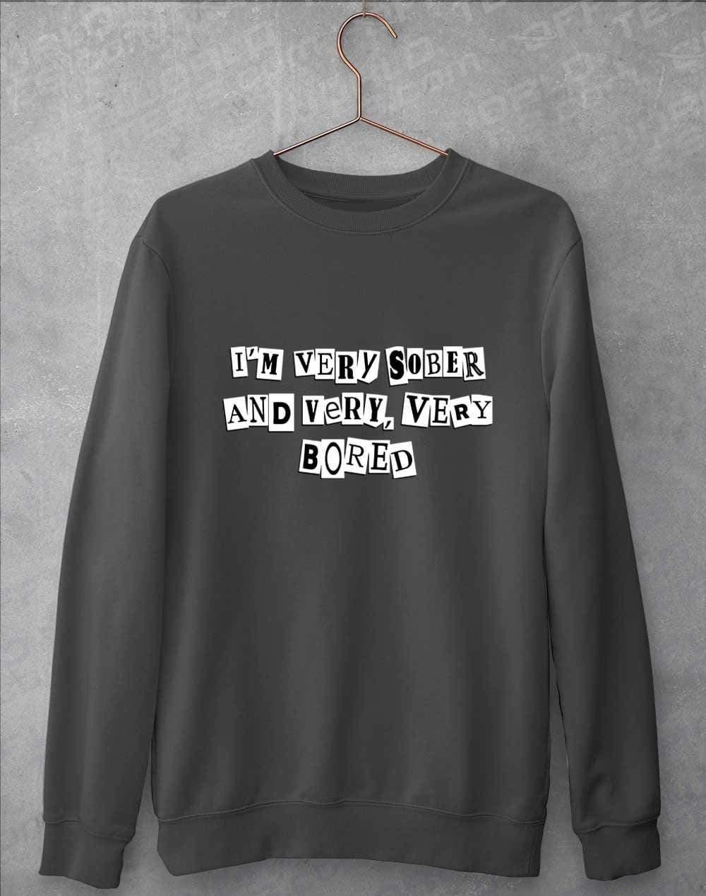 I'm Very Sober and Very Very Bored Sweatshirt S / Charcoal  - Off World Tees
