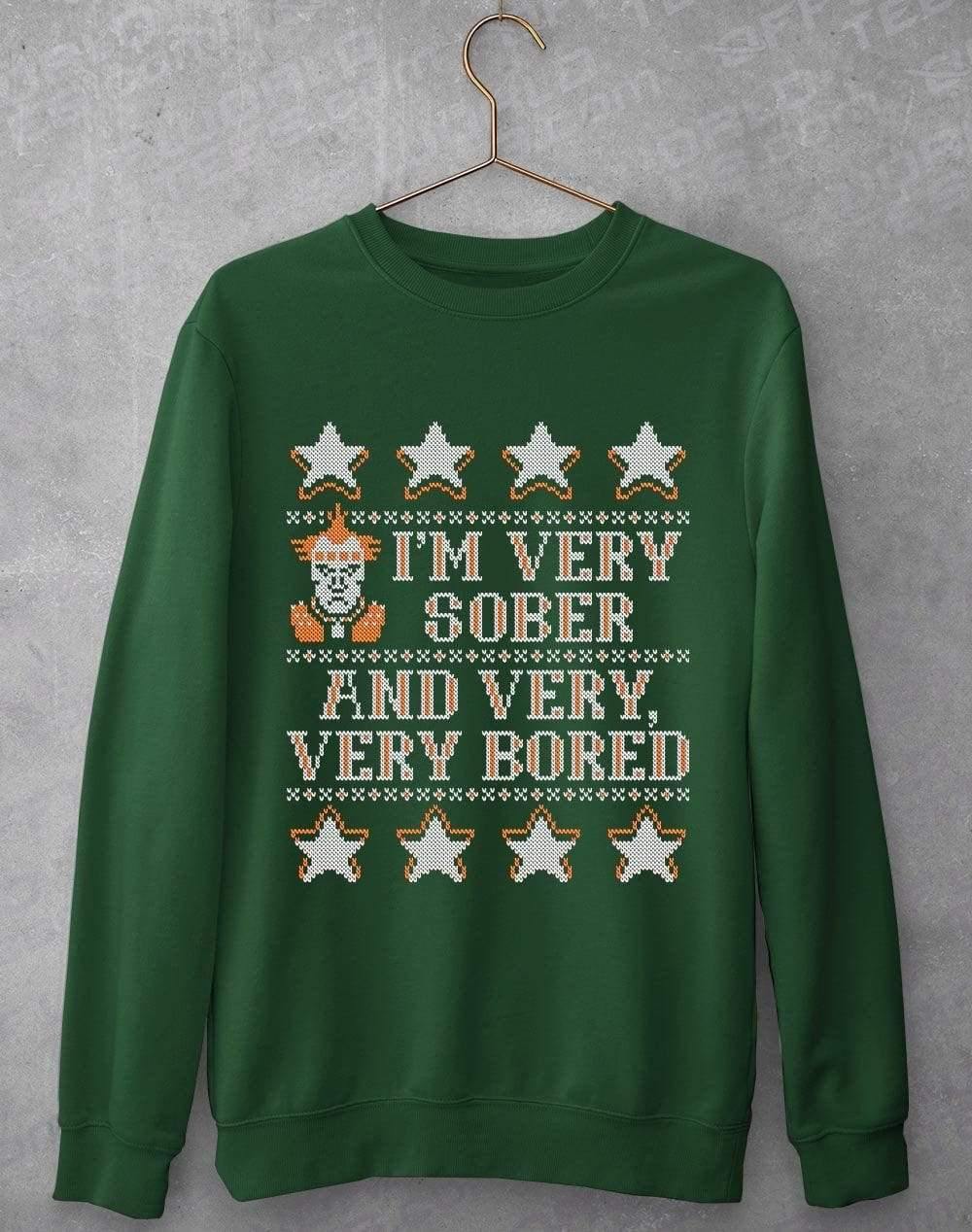 Im Very Sober and Very Very Bored Festive Knitted-Look Sweatshirt S / Bottle  - Off World Tees