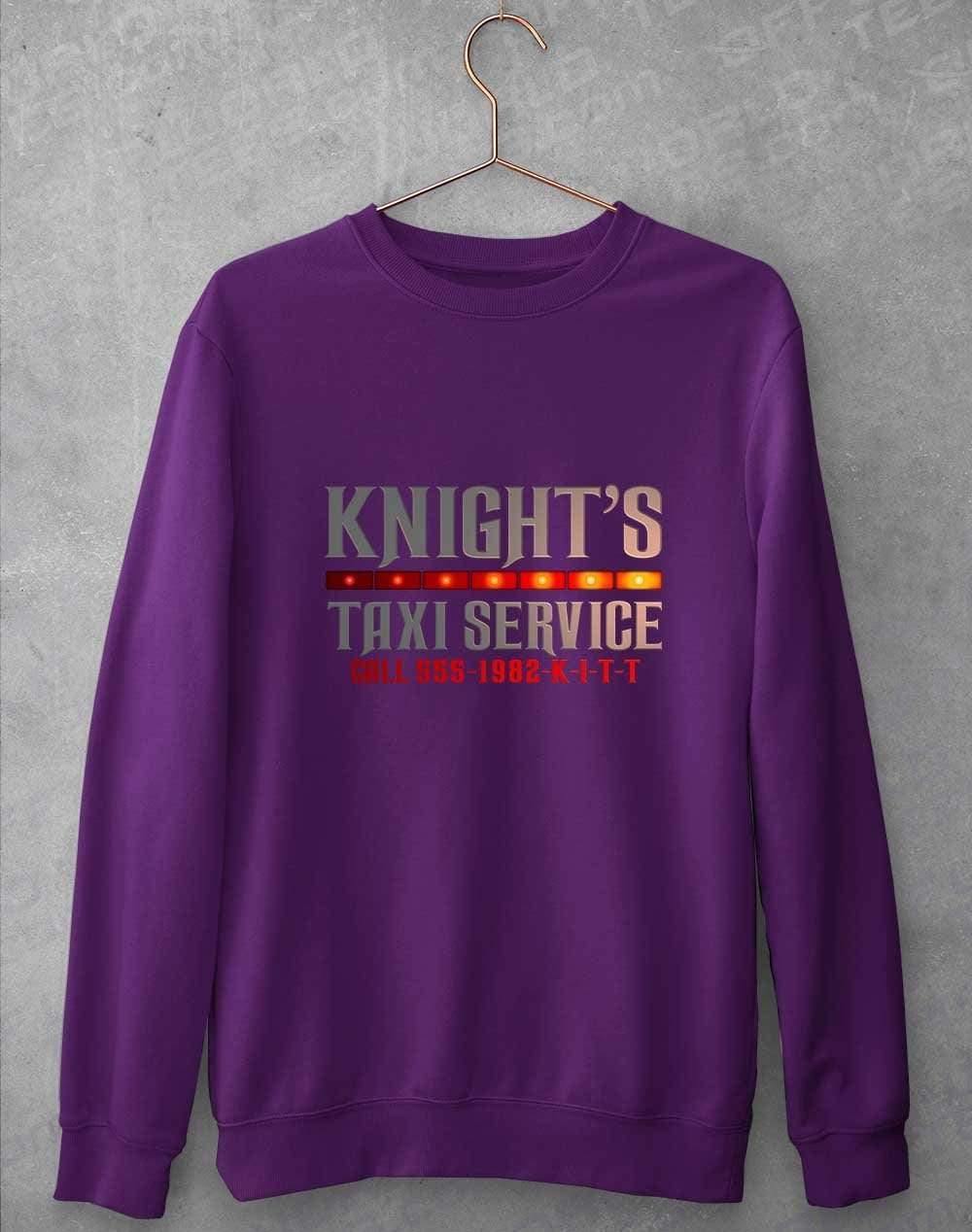 Knight's Taxi Sevice Sweatshirt S / Purple  - Off World Tees