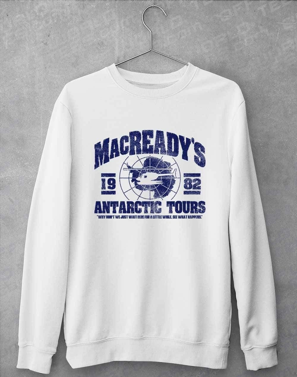 MacReady's Antarctic Tours 1982 Sweatshirt S / Arctic White  - Off World Tees