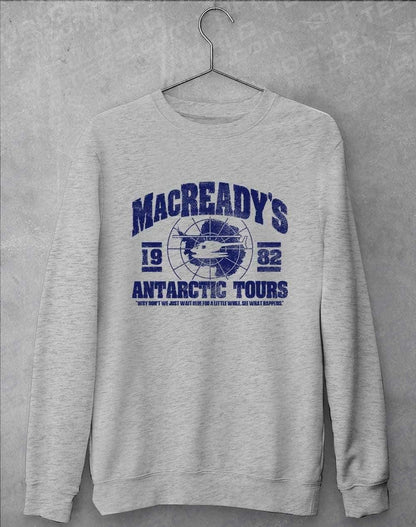 MacReady's Antarctic Tours 1982 Sweatshirt S / Heather Grey  - Off World Tees