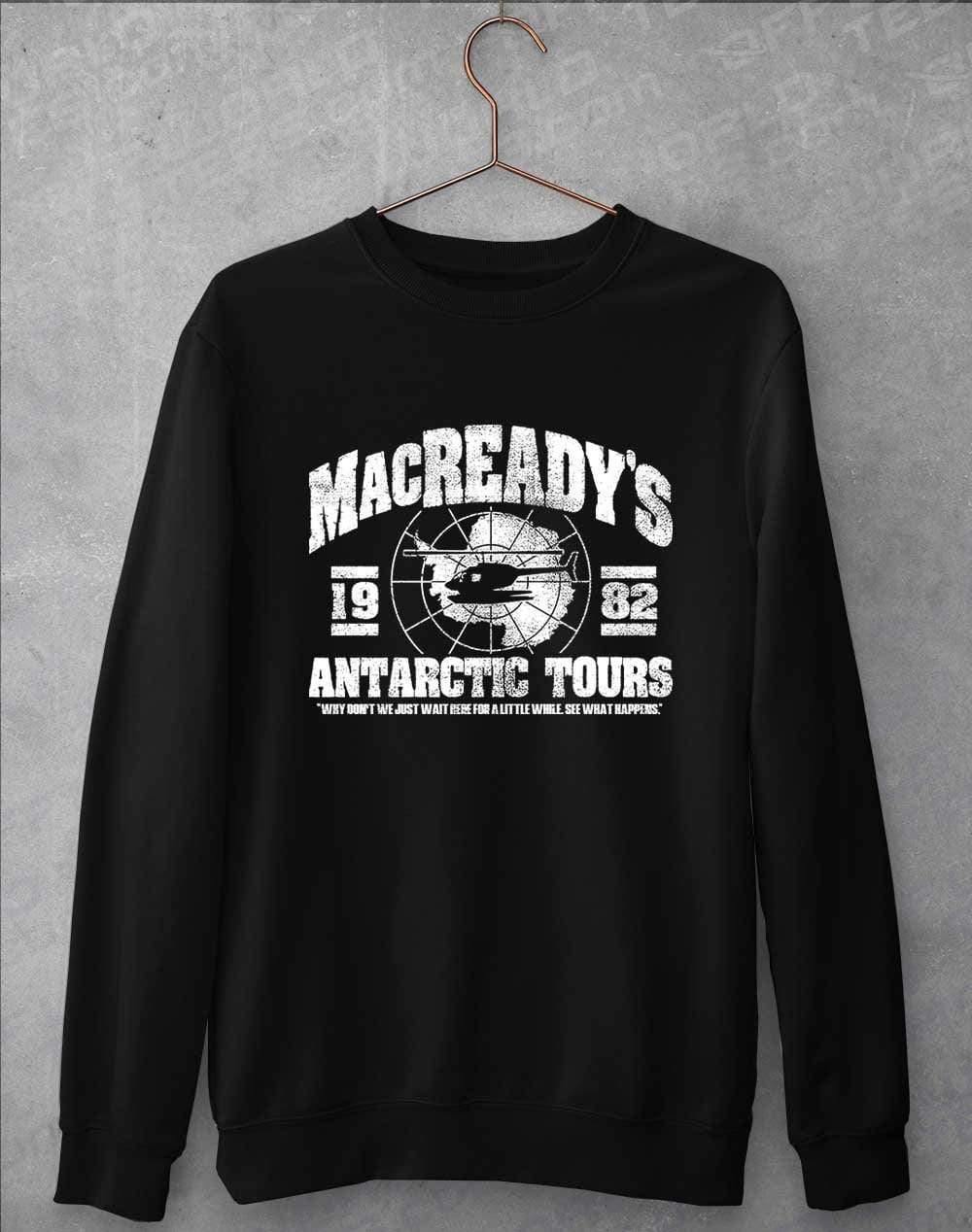 MacReady's Antarctic Tours 1982 Sweatshirt S / Jet Black  - Off World Tees