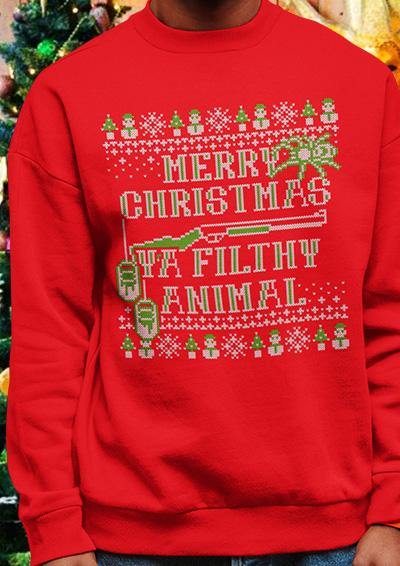 Merry Christmas Ya Filthy Animal Sweatshirt  - Off World Tees