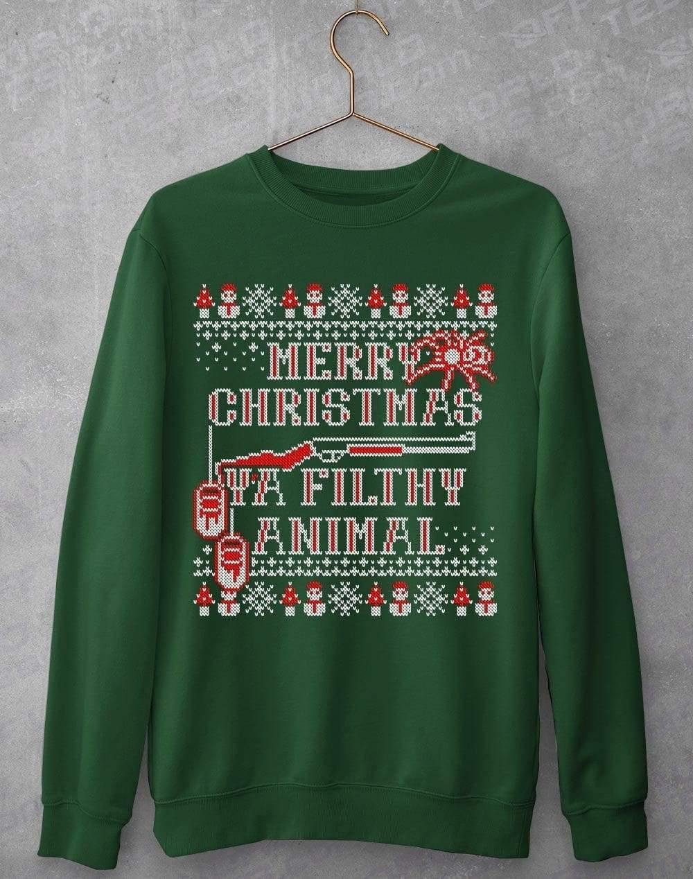 Merry Christmas Ya Filthy Animal Sweatshirt S / Bottle  - Off World Tees