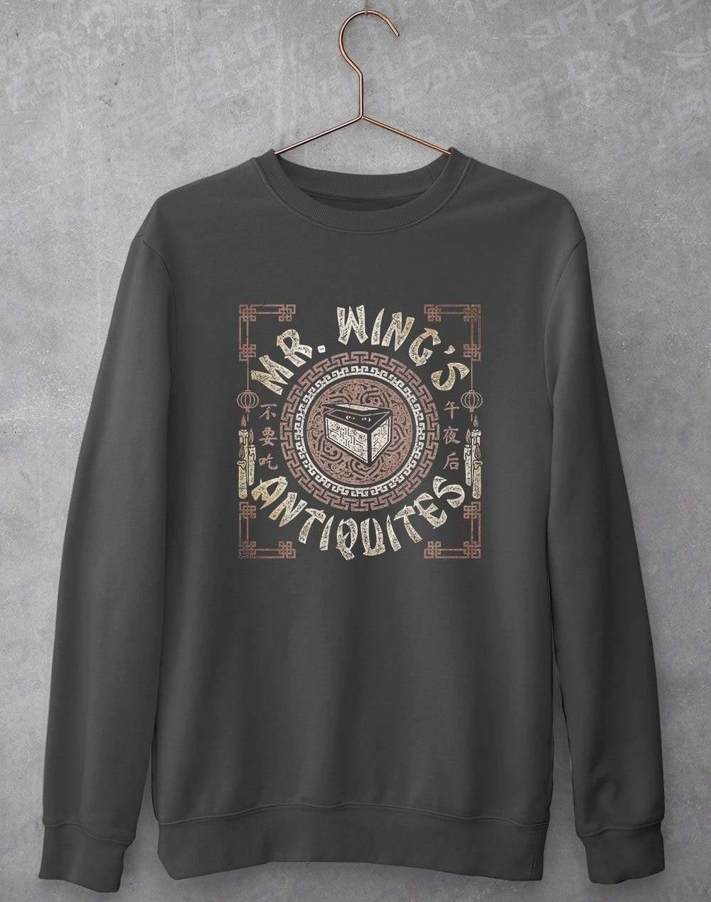 Mr Wings Antiquites Sweatshirt S / Charcoal  - Off World Tees