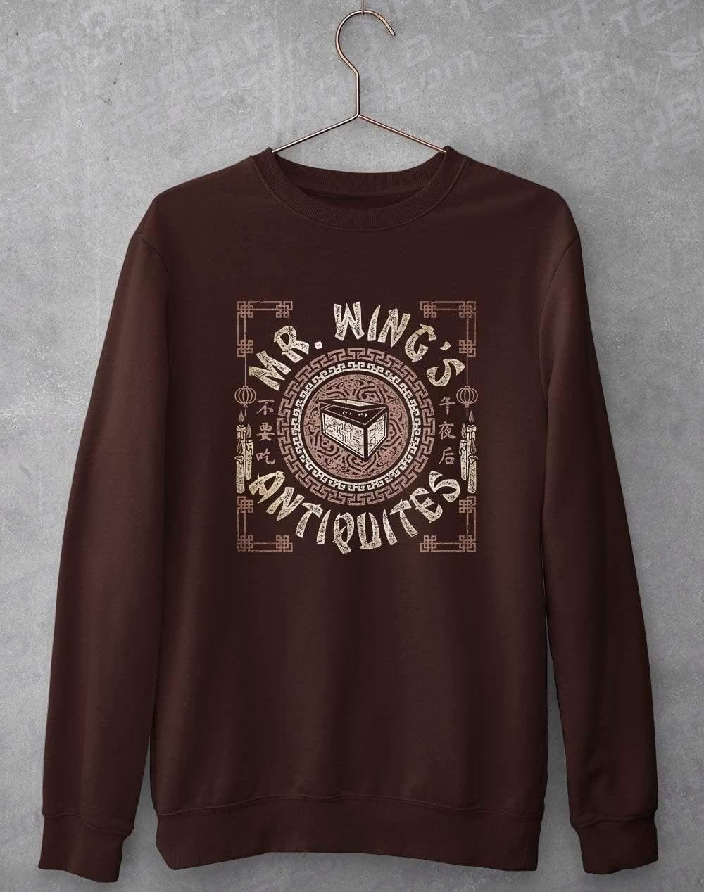 Mr Wings Antiquites Sweatshirt S / Chocolate  - Off World Tees